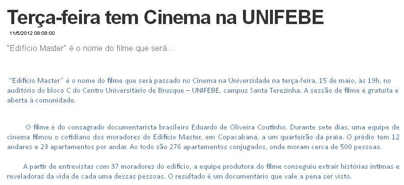 Cinema na UNIFEBE