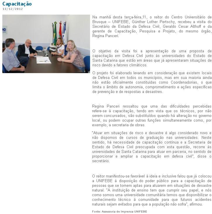 Secretário Estadual da Defesa Civil propõe parceria à UNIFEBE