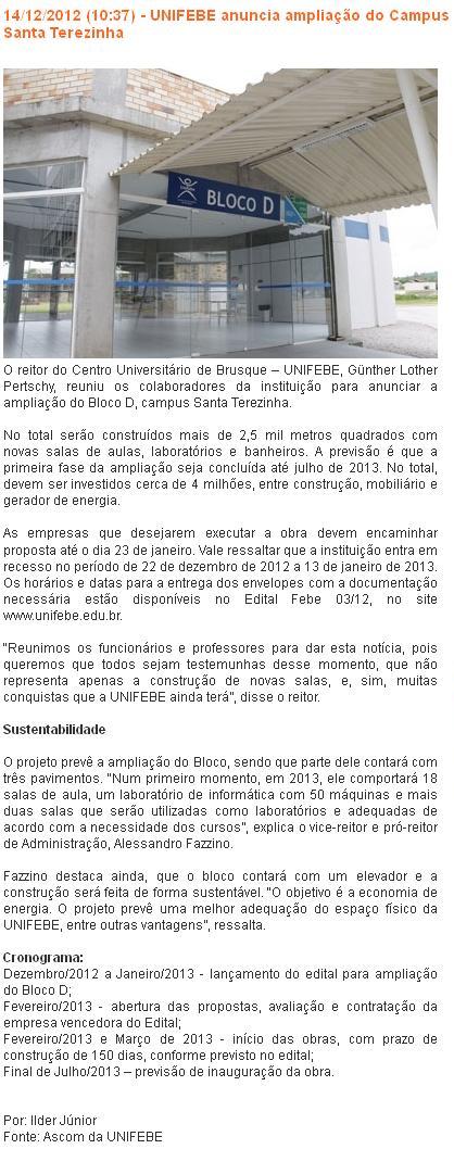 UNIFEBE anuncia ampliação do Campus 