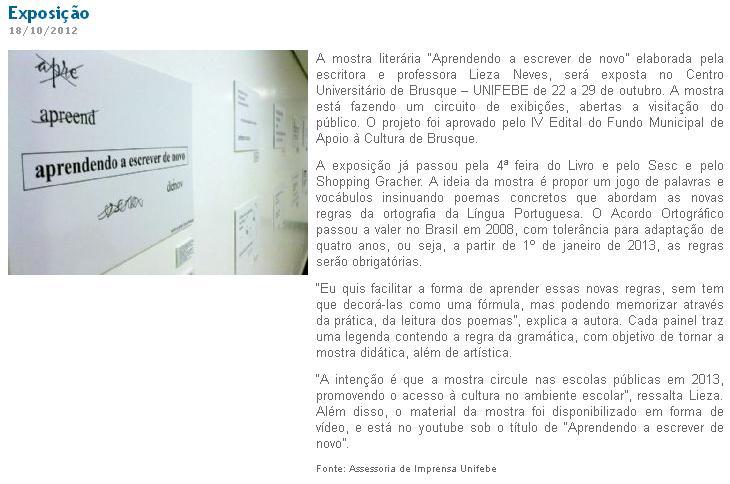 Exposição "Aprendendo a escrever de novo" na UNIFEBE