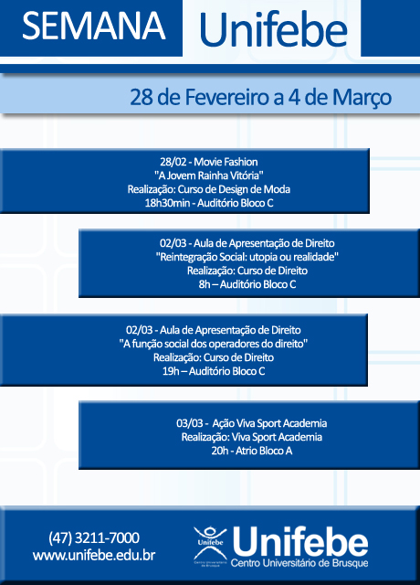 Agenda da Semana – 24/02