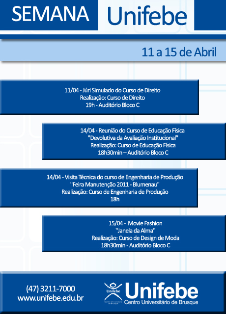 Agenda da Semana – 06/04