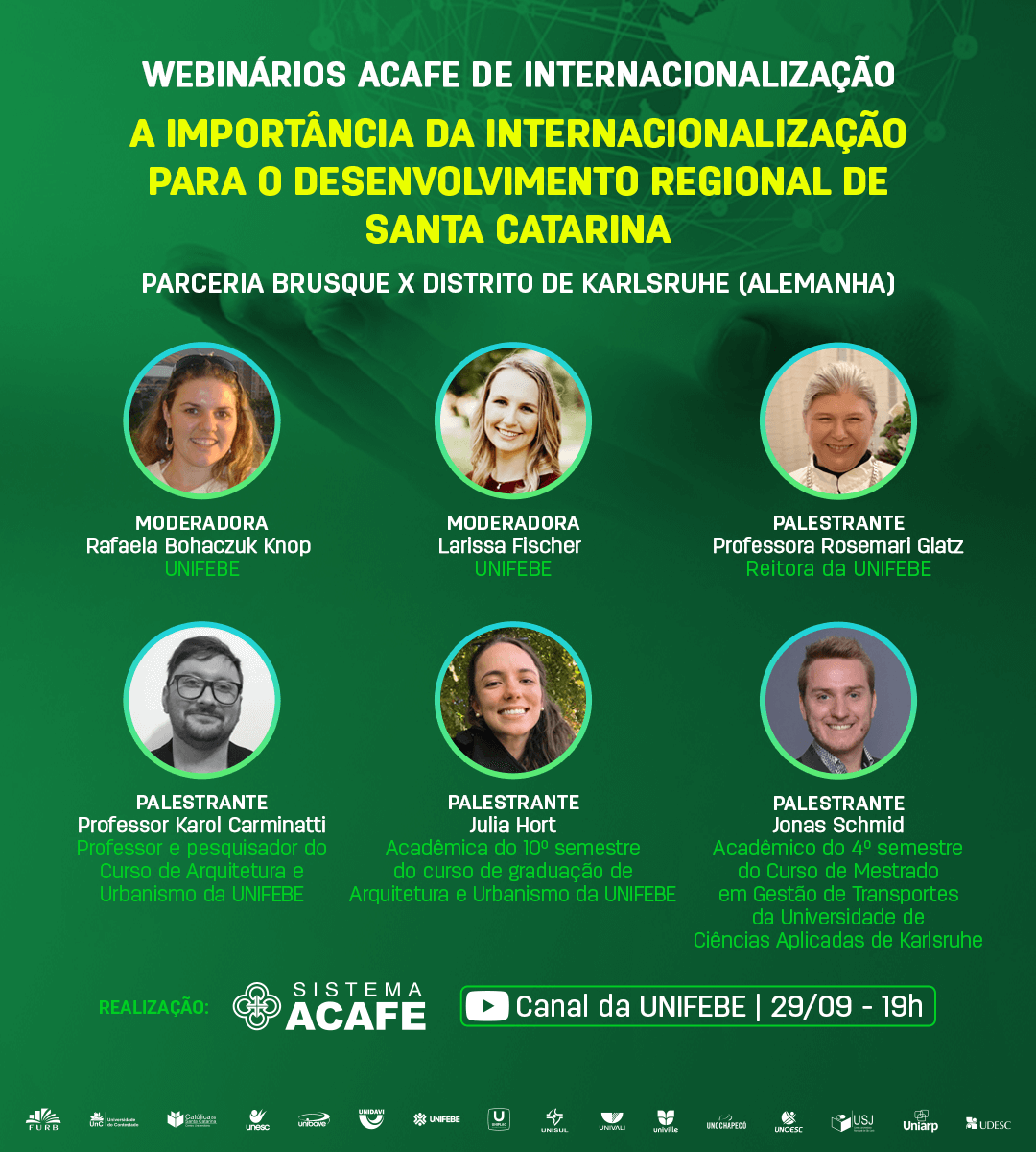 A importância da internacionalização para o desenvolvimento regional é tema do 2º webinário Acafe