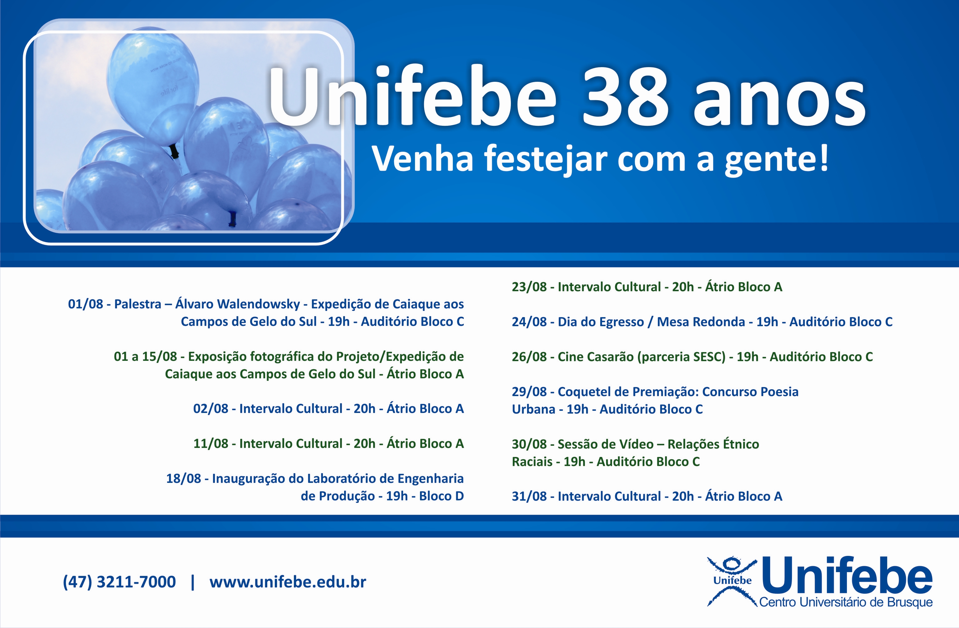 Lançada programação de aniversário e novo jornal da Unifebe