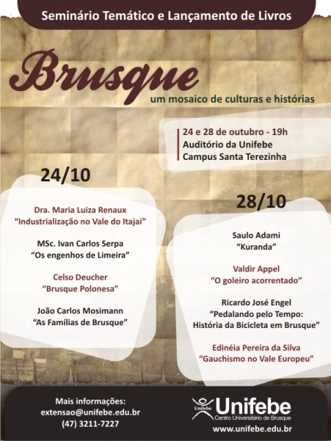 Unifebe apresenta “Brusque: um mosaico de culturas e histórias”