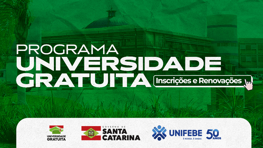 Banner mobile site Universidade Gratuita Inscrições e Renovações - Com rodapé