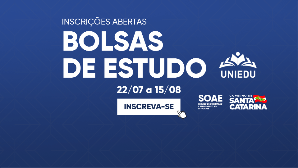 Abertas as inscrições para Bolsas de Estudo do Uniedu