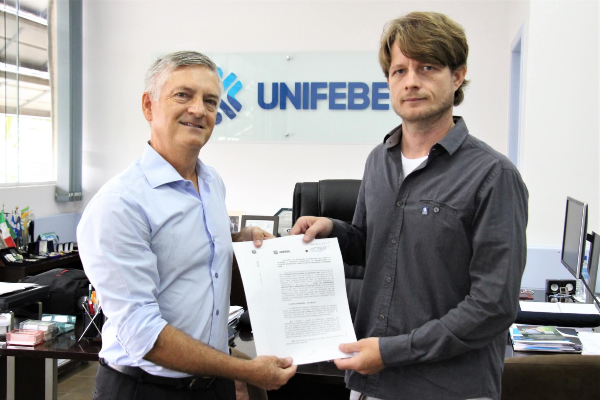 UNIFEBE firma parceria com o Clube de Engenharia, Arquitetura e Agronomia de Brusque