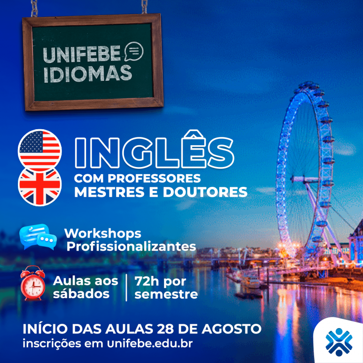 Inscrições abertas para o curso de Inglês do UNIFEBE Idiomas