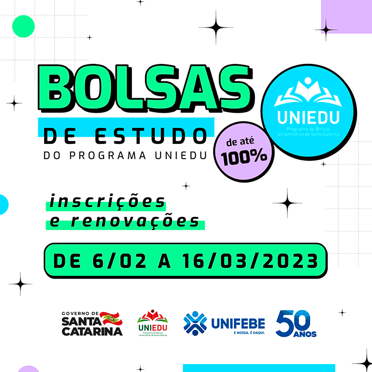 Inscrições abertas para o Programa de Bolsas Universitárias UNIEDU