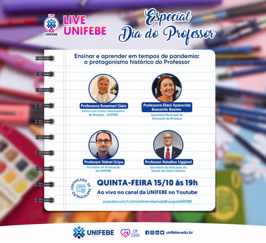 UNIFEBE promove live sobre a importância do professor para o processo de ensino-aprendizagem na pandemia