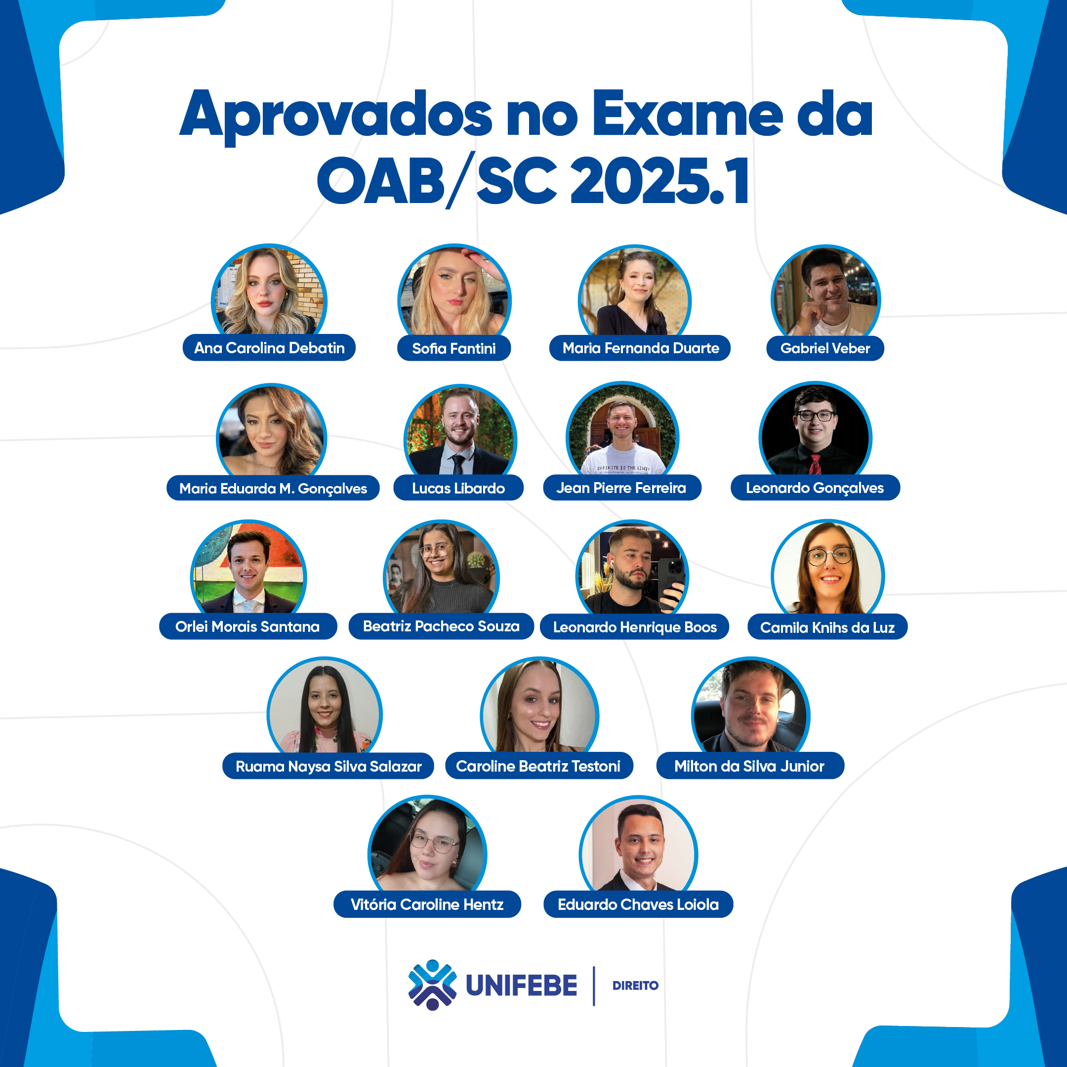 Acadêmicos e egressos de Direito da UNIFEBE são aprovados no exame da Ordem dos Advogados do Brasil (OAB) 2025.1