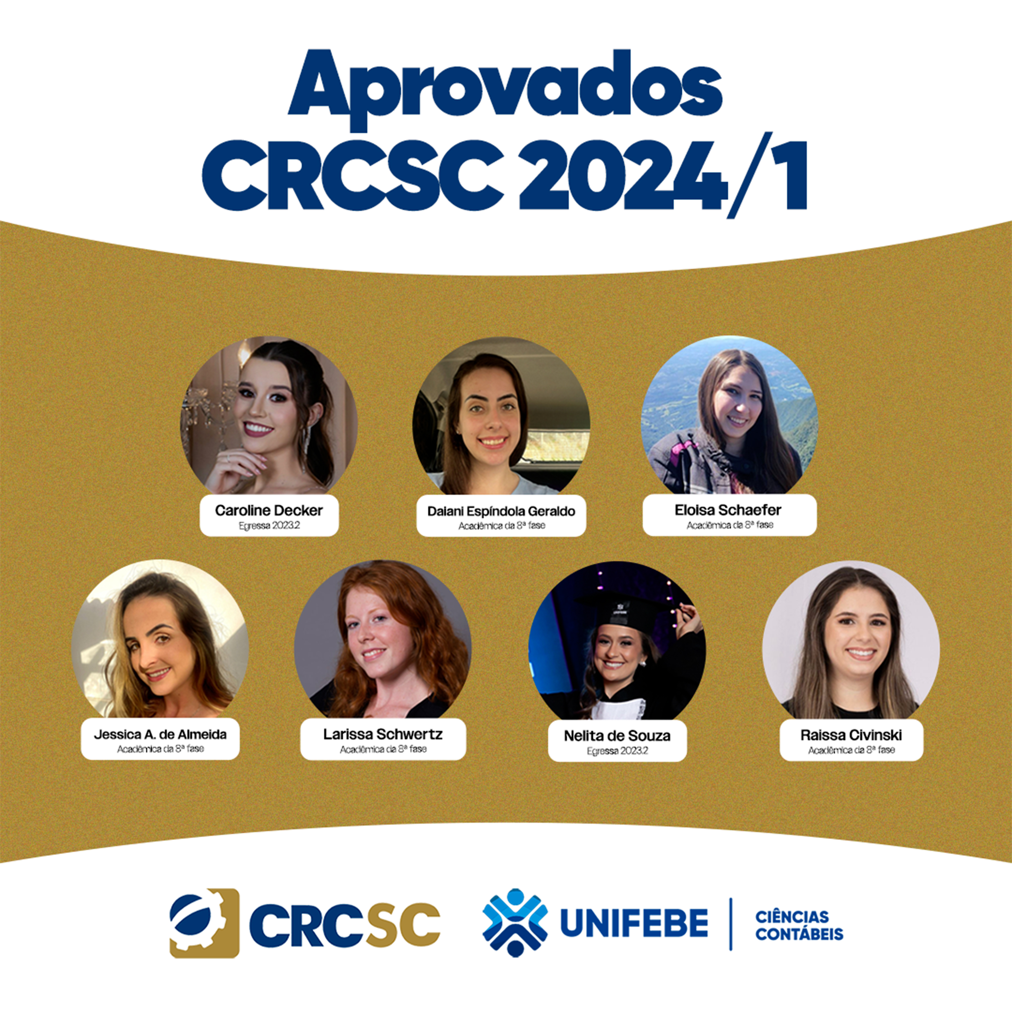 Aprovação de estudantes no Exame de Suficiência do Conselho Regional de Contabilidade de Santa Catarina é celebrada pelo curso de Ciências Contábeis da UNIFEBE