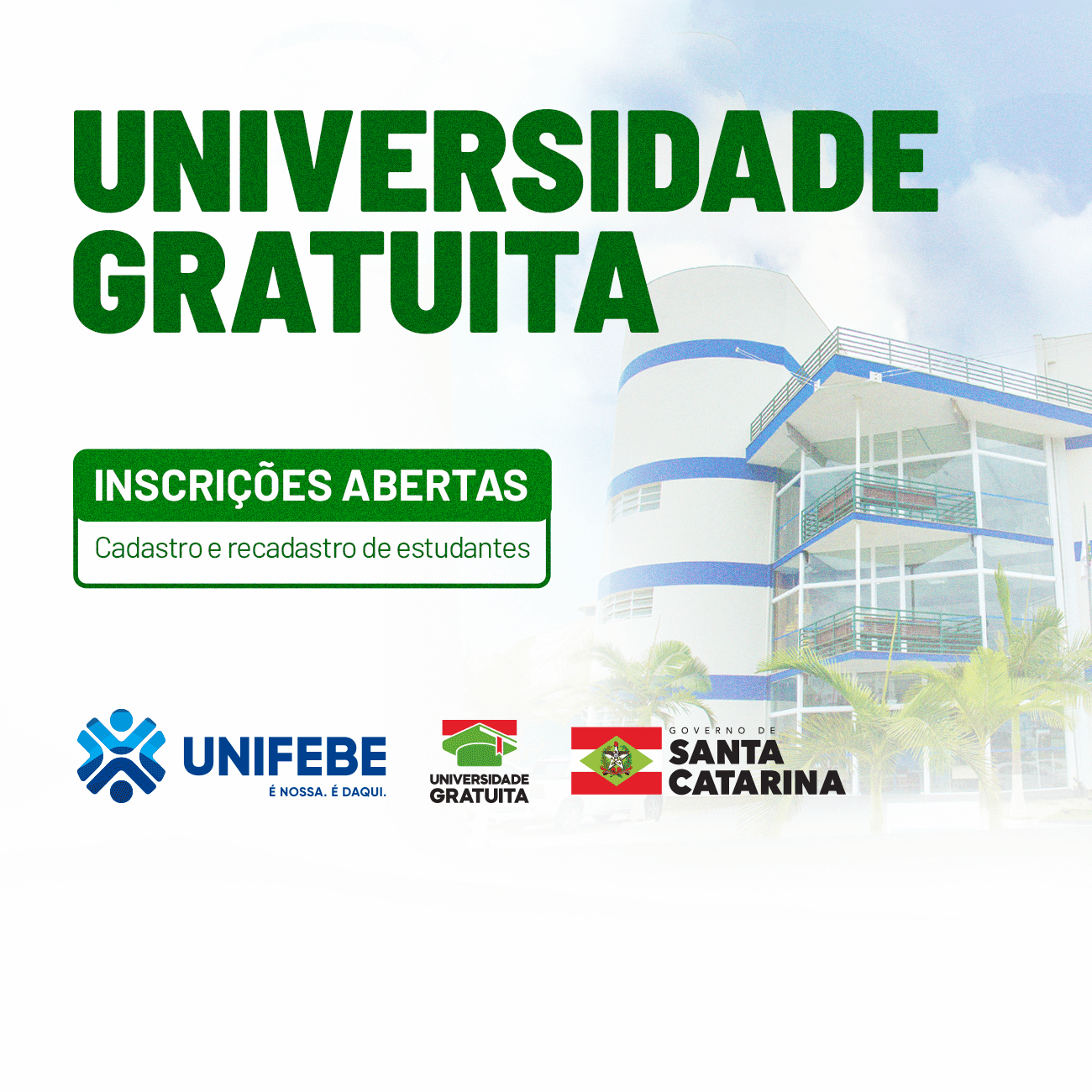 UNIFEBE inicia cadastramento e recadastramento de estudantes no Programa Universidade Gratuita