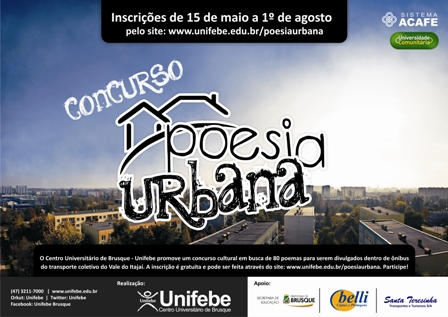 Concurso Poesia urbana recebe inscrições até 1º de agosto