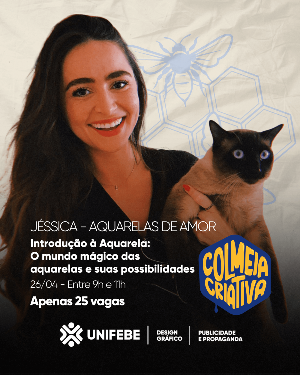 Workshop de introdução à pintura em aquarela será ministrado na próxima edição do Colmeia Criativa