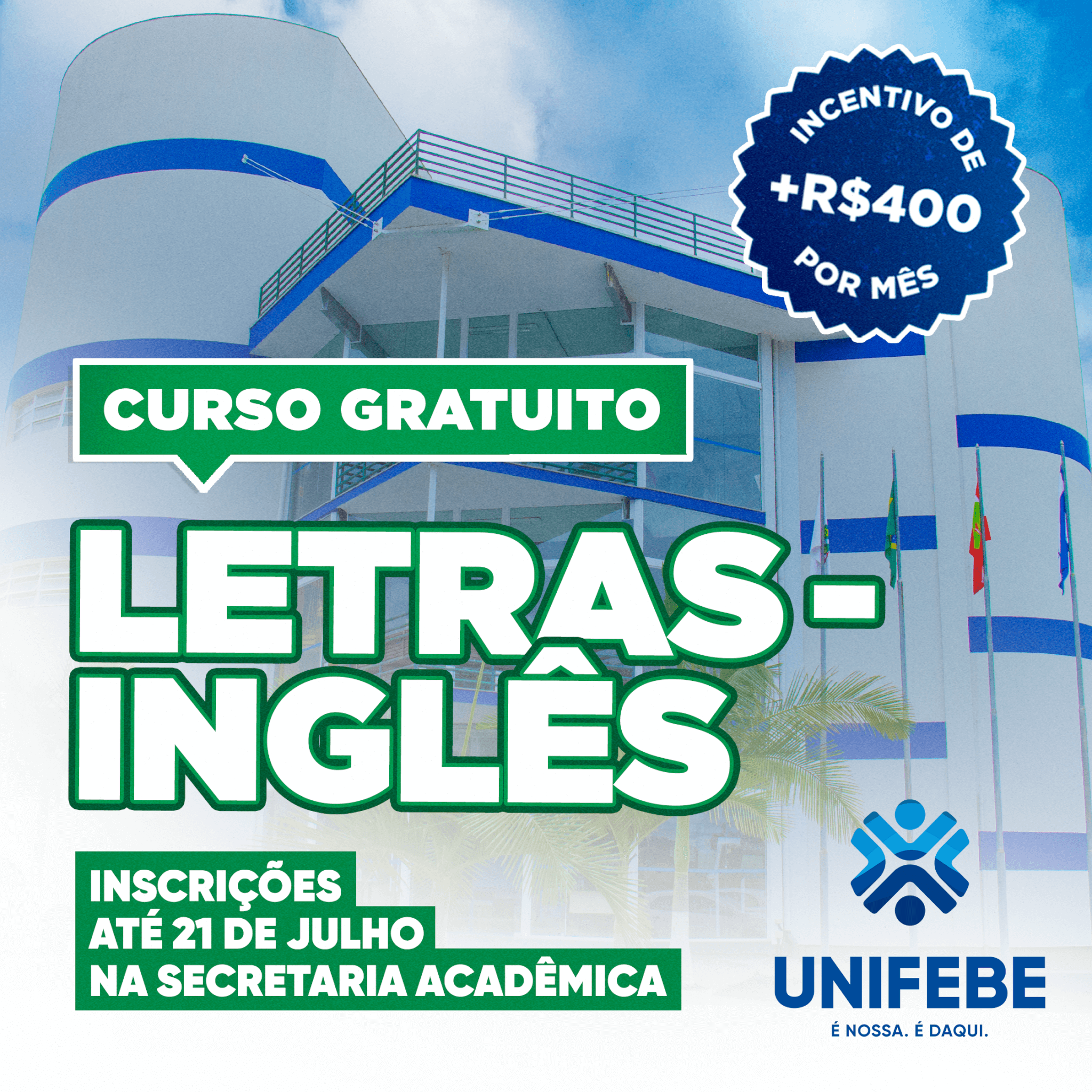 UNIFEBE abre inscrições para curso gratuito de licenciatura em Letras-Inglês