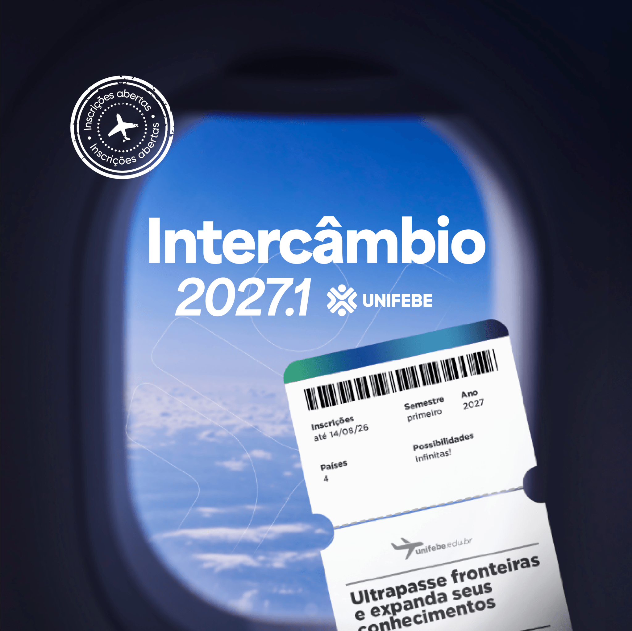 UNIFEBE abre pré-seleção para mobilidade internacional em 2027.1