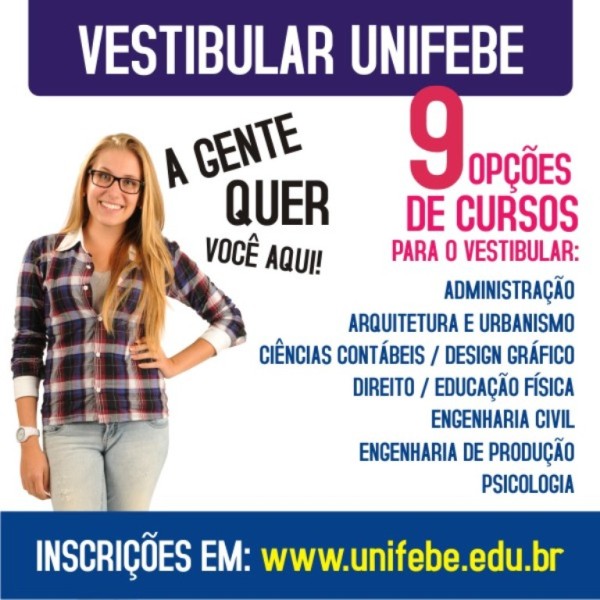 UNIFEBE abre inscrições para vestibular 2013